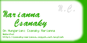 marianna csanaky business card